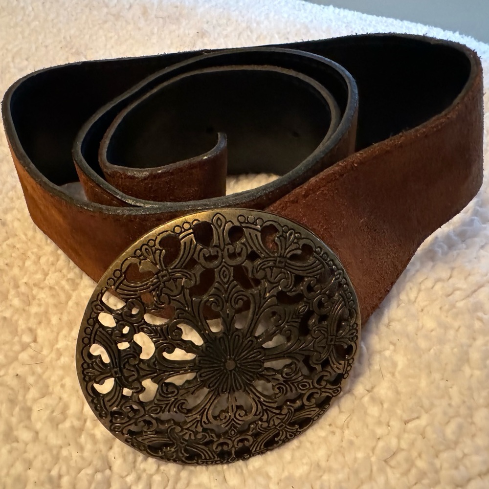Split Cowhide Leather Belt and Buckle